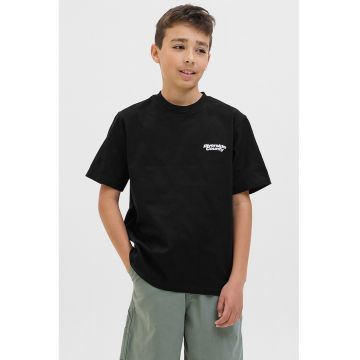 Tricou cu decolteu la baza gatului si imprimeu text