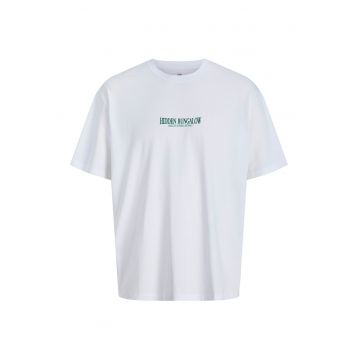 Tricou cu decolteu la baza gatului si imprimeu