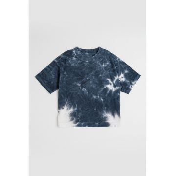 Tricou cu decolteu la baza gatului si model tie-dye
