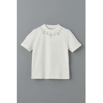 Tricou cu decolteu la baza gatului si paiete