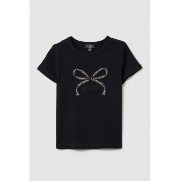 Tricou cu imprimeu si broderie text
