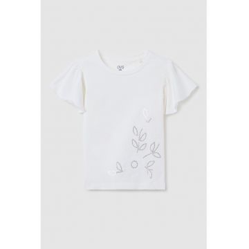 Tricou cu maneci cu volane