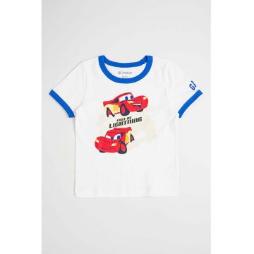 Tricou de bumbac cu detalii contrastante