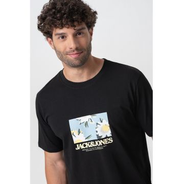 Tricou de bumbac cu imprimeu frontal