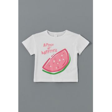 Tricou de bumbac cu imprimeu fructat