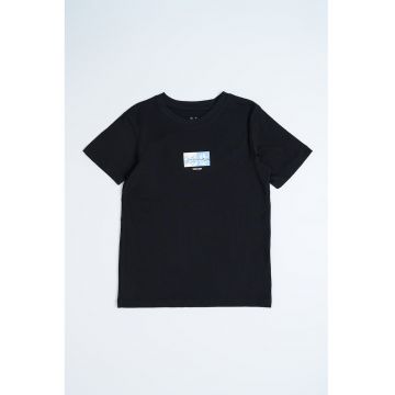 Tricou de bumbac cu imprimeu grafic discret
