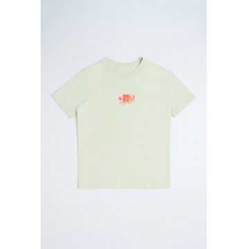 Tricou de bumbac cu imprimeu grafic discret