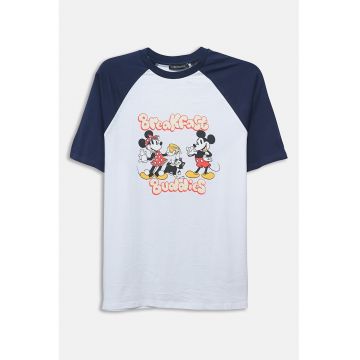 Tricou de bumbac cu imprimeu Mickey & Minnie Mouse