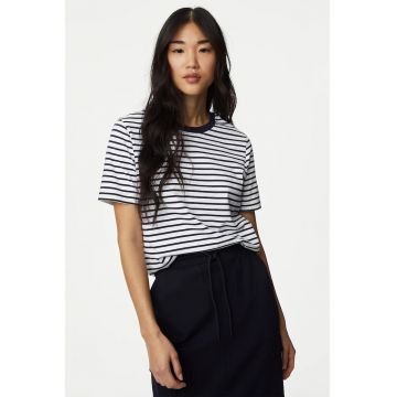 Tricou de bumbac cu model in dungi