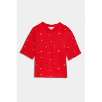 Tricou din amestec de bumbac cu model floral