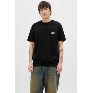 Tricou din amestec de bumbac organic cu decolteu la baza gatului