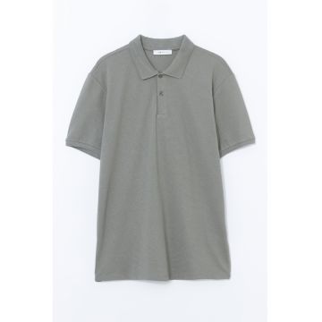 Tricou din amestec de modal cu guler polo