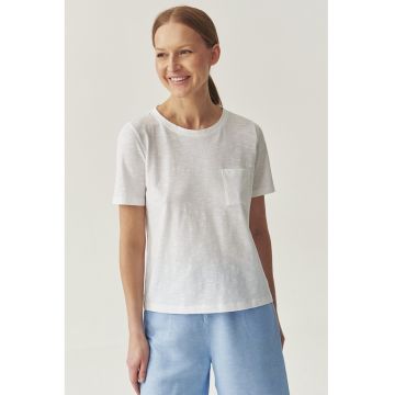 Tricou din bumbac cu buzunar pe piept