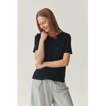 Tricou din bumbac cu buzunar pe piept