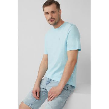 Tricou din bumbac cu decolteu la baza gatului