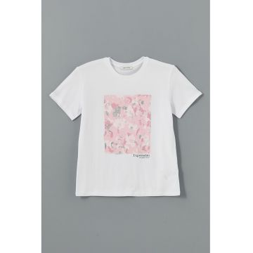 Tricou din bumbac cu imprimeu abstract