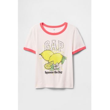 Tricou din bumbac cu imprimeu cu fructe