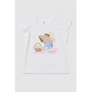 Tricou fara maneci cu volane