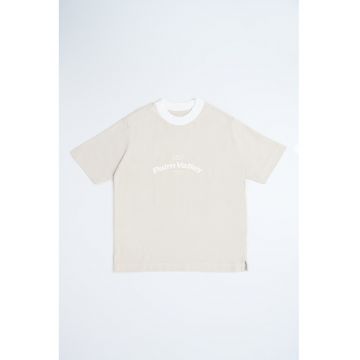 Tricou lejer cu guler contrastant