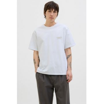 Tricou lejer de bumbac cu imprimeu foto pe partea din spate