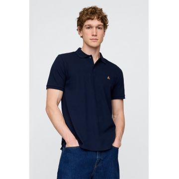 Tricou polo cu broderie discreta