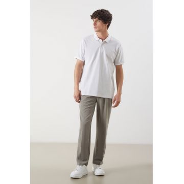 Tricou polo din amestec de bumbac cu model texturat