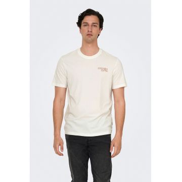 Tricou regular-fit din bumbac organic cu imprimeu pe partea din spate