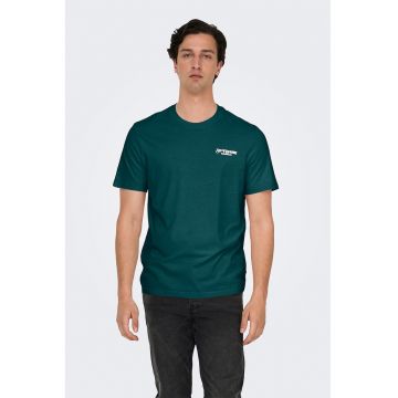 Tricou regular-fit din bumbac organic cu imprimeu pe partea din spate