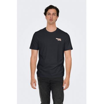 Tricou regular-fit din bumbac organic cu imprimeu pe partea din spate