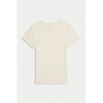 Tricou slim fit cu decolteu la baza gatului