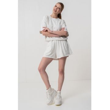 Tricou supradimensionat cu snur in talie