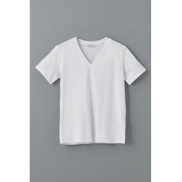 Tricou uni cu decolteu in V