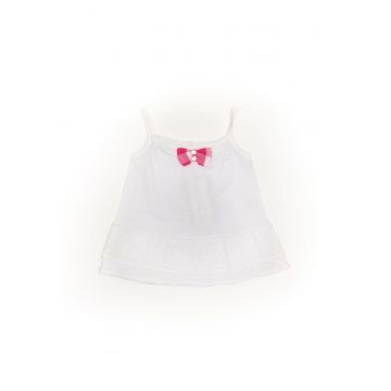 Bluza fara maneci bebe -  cu volanase - 17215 - Alb -