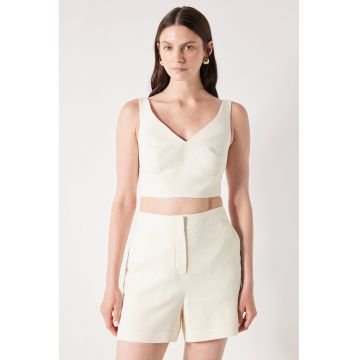 Top crop cu decolteu in V