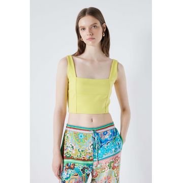 Top crop cu decolteu patrat