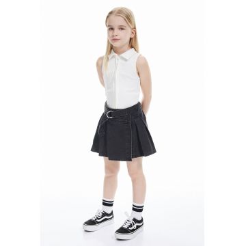Top slim fit cu fermoar