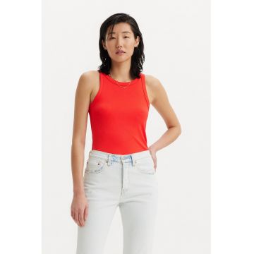 Top slim fit striat din amestec de modal