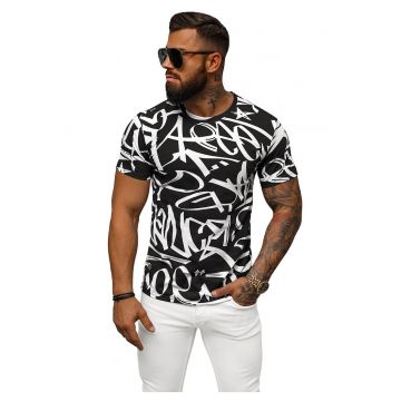 Tricou barbati cu imprimeu Berthe negru