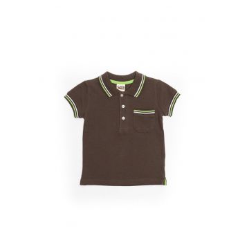 Tricou cu buzunar baieti - 20340-3 - Maro -