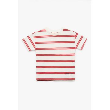 Tricou cu decolteu la baza gatului si dungi