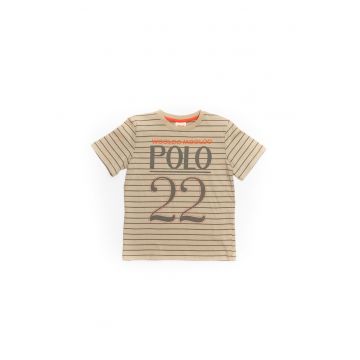 Tricou cu dungi baieti - Polo - crem - 51130 - Crem -