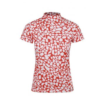 Tricou cu guler mediu si model abstract