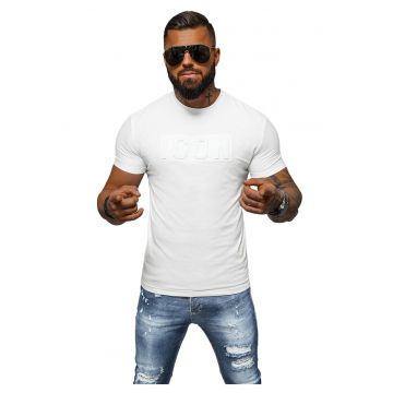 Tricou cu maneca scurta pentru barbati Earthquake alb