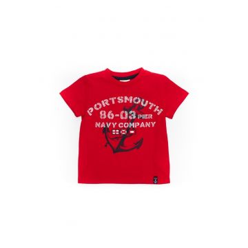 Tricou cu model ancora copii - 28330 - Rosu -