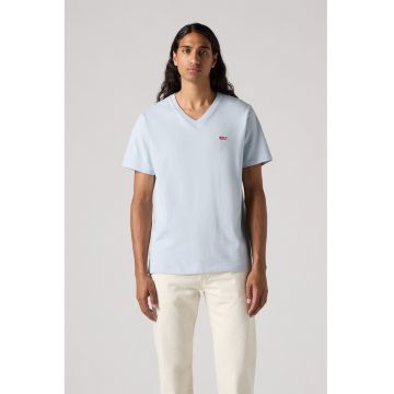 Tricou de bumbac cu decolteu in V