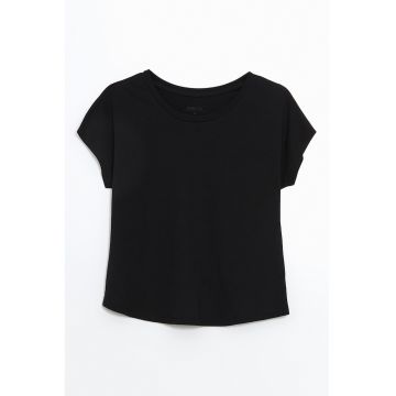 Tricou de bumbac cu decolteu rotund