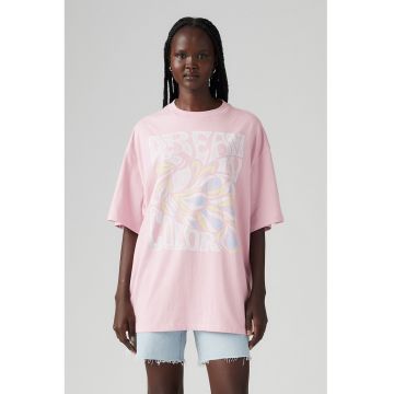 Tricou lejer de bumbac cu imprimeu grafic