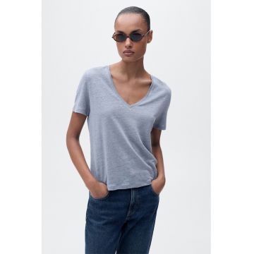Tricou lejer de in cu decolteu in V