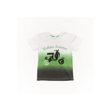 Tricou model scuter copii - din bumbac - 23320 - Verde -