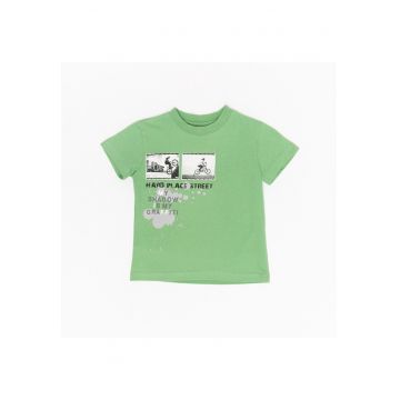 Tricou pentru baieti - Graffiti - verde - 23310